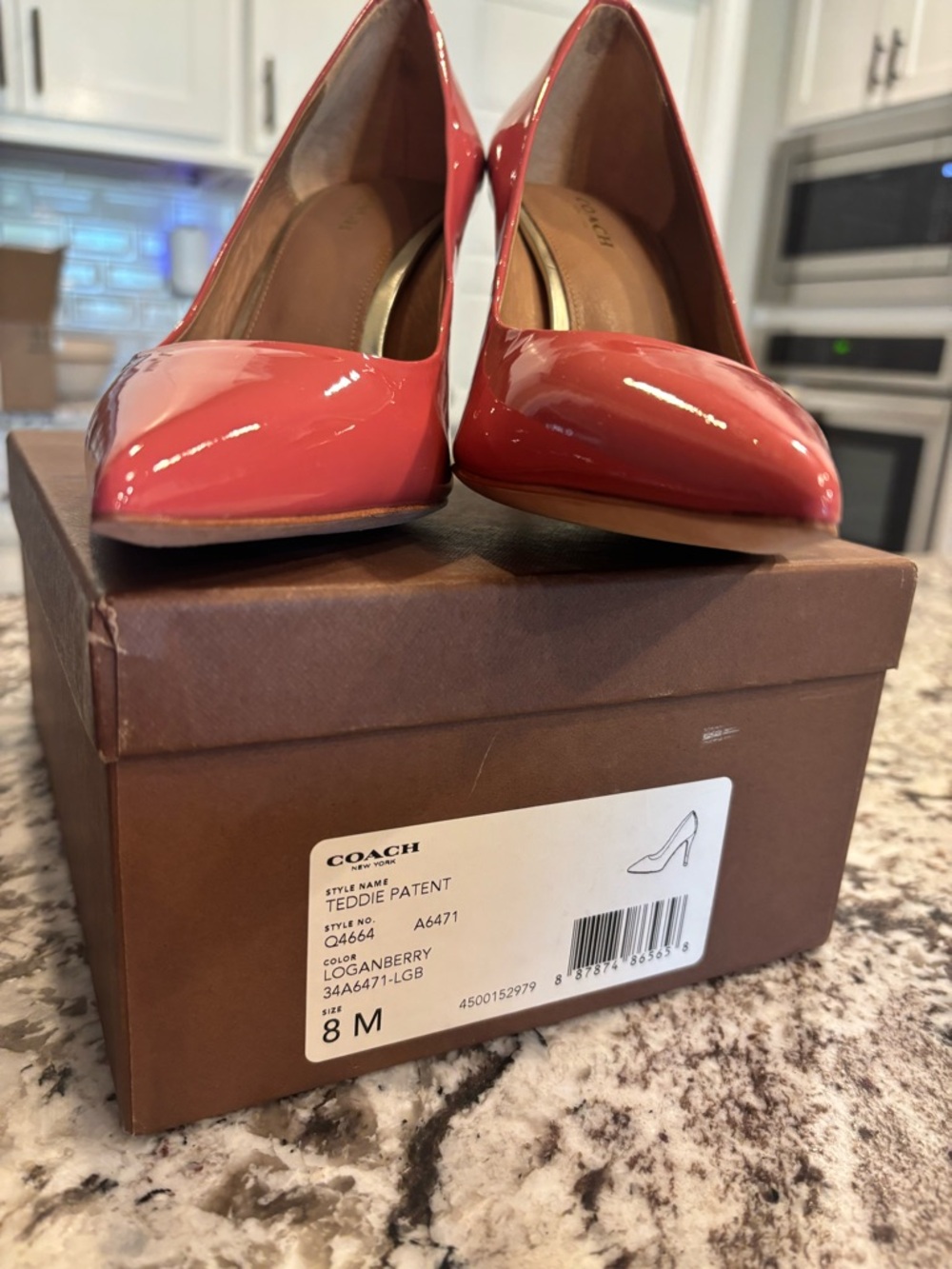 Coach Teddie Patent Pointed-Toe Pumps in Loganberry Pink - Picture 3 of 8